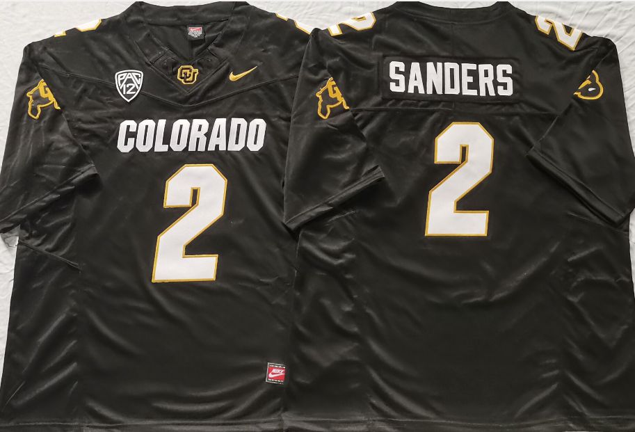 Men Colorado Buffaloes #2 Sanders Black 2025 Nike Limited NCAA Jersey style 1->more ncaa teams->NCAA Jersey